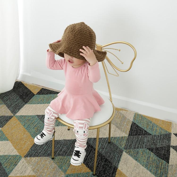 パンツ 長ズボン ロングパンツ 子供服 女の子 秋冬 裏起毛 ボーダー キッズ ベビー 膝あて うさぎ 動物 可愛い アップリケ 10分丈 プラスナオ Paypayモール店 通販 Paypayモール