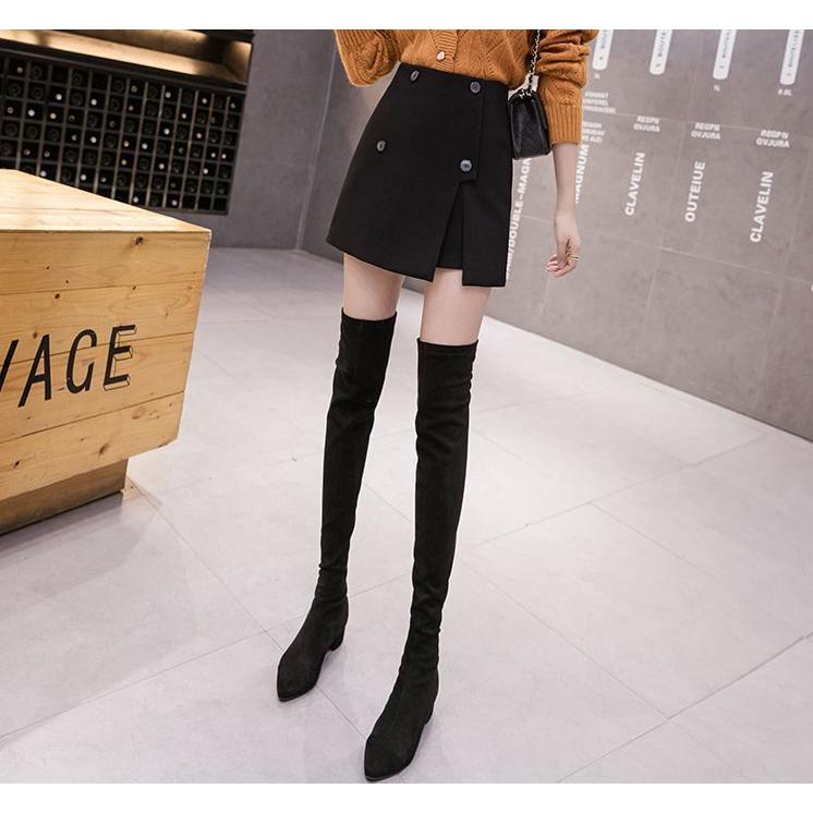 キュロットスカート レディース 女性用 ボトムス ショート丈 ミニ丈 台形 無地 スリット バックファスナー かわいい おしゃれ カジュアル ガーリー | plusnao | 01