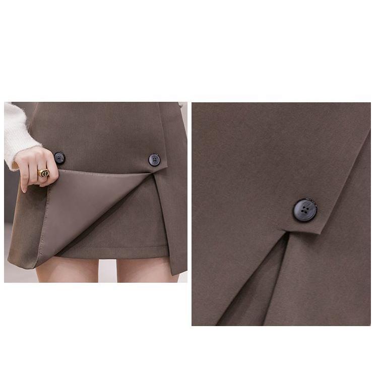 キュロットスカート レディース 女性用 ボトムス ショート丈 ミニ丈 台形 無地 スリット バックファスナー かわいい おしゃれ カジュアル ガーリー | plusnao | 14