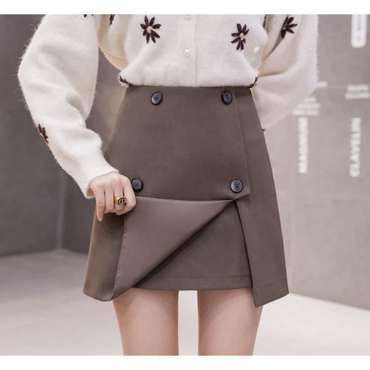 キュロットスカート レディース 女性用 ボトムス ショート丈 ミニ丈 台形 無地 スリット バックファスナー かわいい おしゃれ カジュアル ガーリー | plusnao | 05