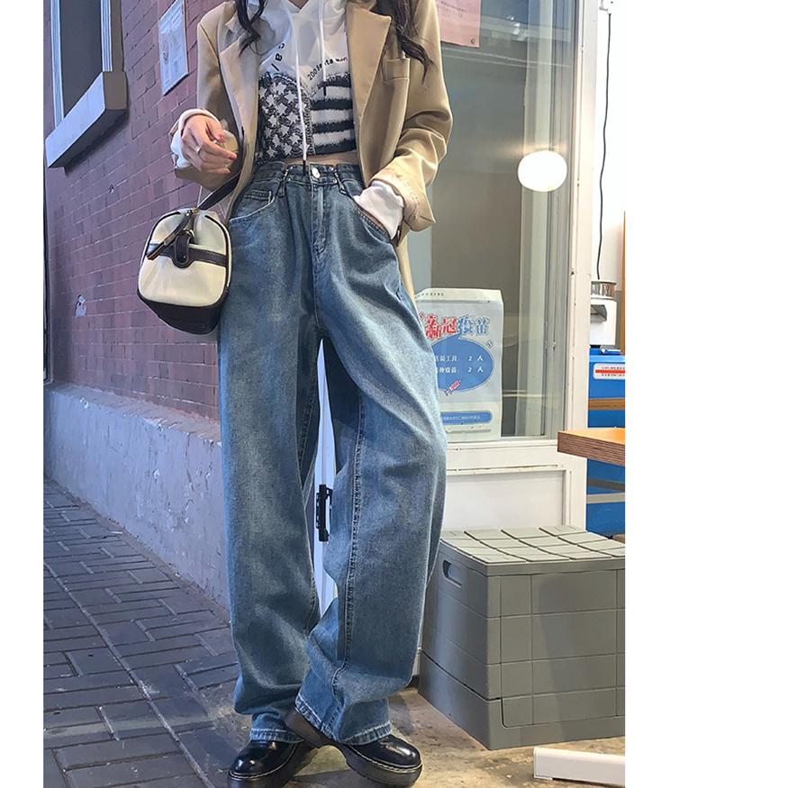 plusnao（プラスナオ） デニムパンツ ワイドパンツ バギージーンズ