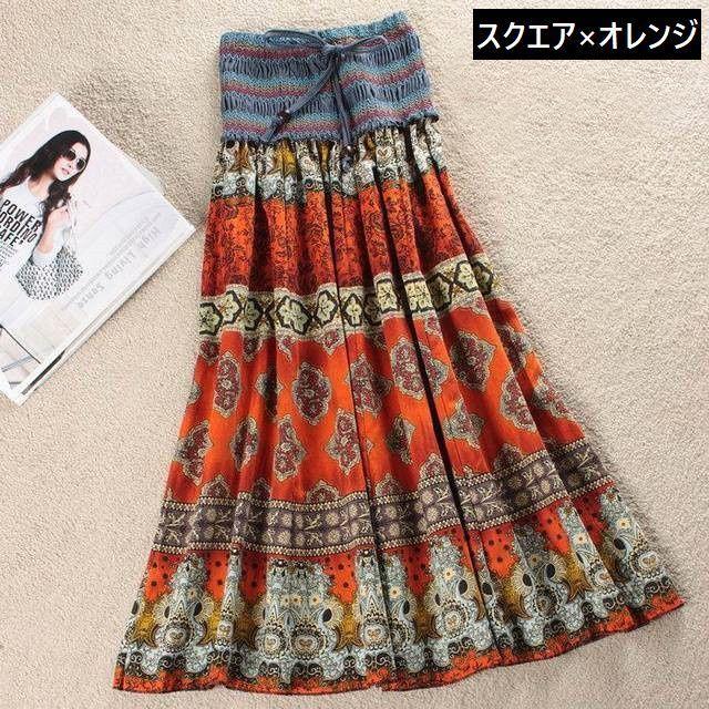 エスニック　総柄　インド製　2WAY ロング丈　フレアスカート　ワンピース 楽天市場】花柄 マキシ丈スカート レディース スカート ロング