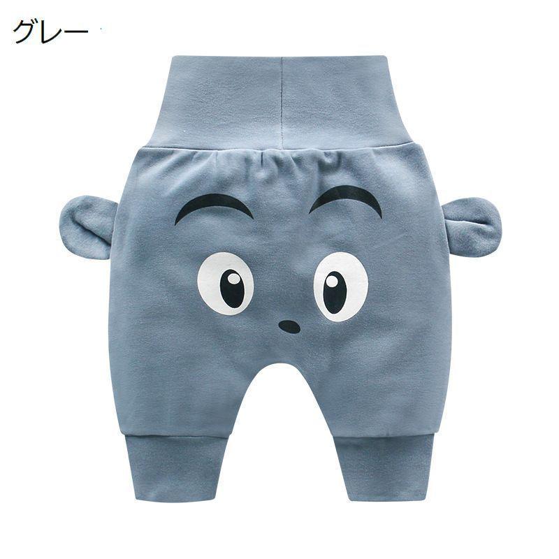ロングパンツ 長ズボン ベビー キッズ 赤ちゃん 子供服 男の子 女の子 ボトムス ハイウエスト ウサギ クマ 動物 アニマル プリント 耳付き かわ | plusnao | 19