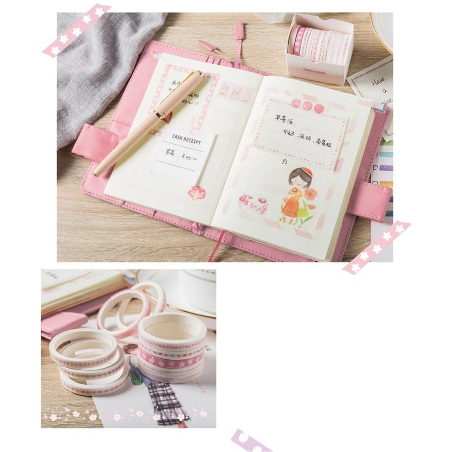 【7821】海外　マステ　5m巻売り　ラメ加工+カッティング　お花系 8678】海外 マステ 5m巻売り ラメ加工カッティング お花系 赤