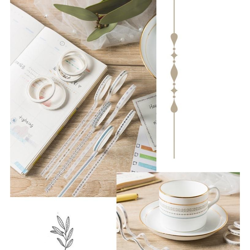 マスキングテープ 10個セット 5mm幅 細め テープ カラフル サカナ 幾何