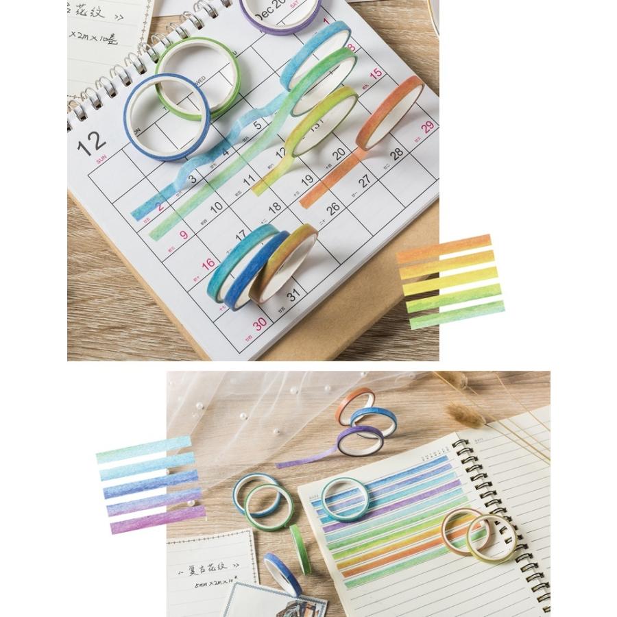 マスキングテープ 10個セット 5mm幅 細め テープ カラフル