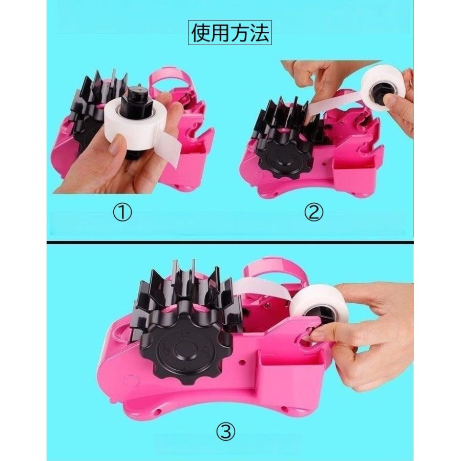 テープカッター 35mm 46mm テープディスペンサー 一定 同じ長さ 手回し