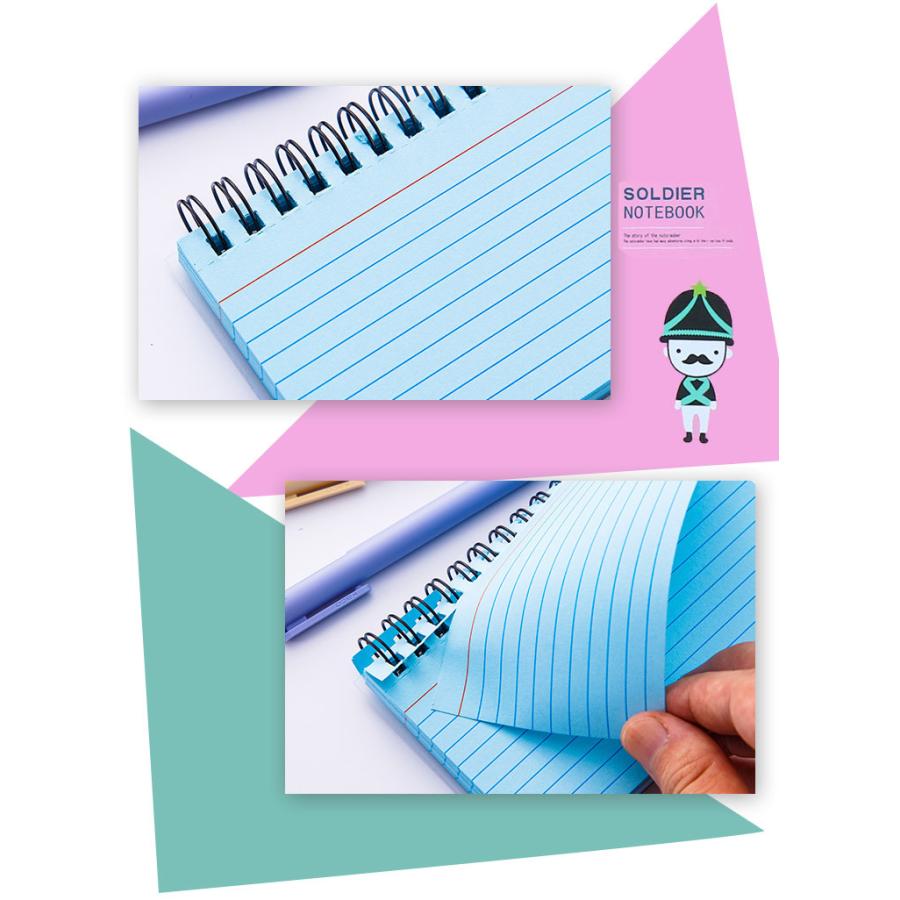 ミニメモ帳 plusnao メモ帳 横向き 50枚 ミニサイズ ミニメモ 横罫線 リング