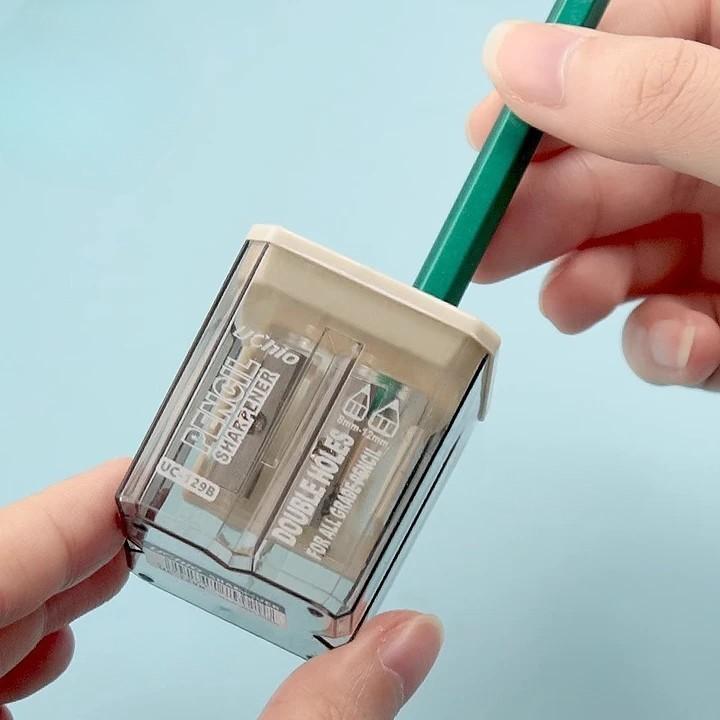 plusnao（プラスナオ） 鉛筆削り えんぴつ削り 手動 ダブルホール 太軸