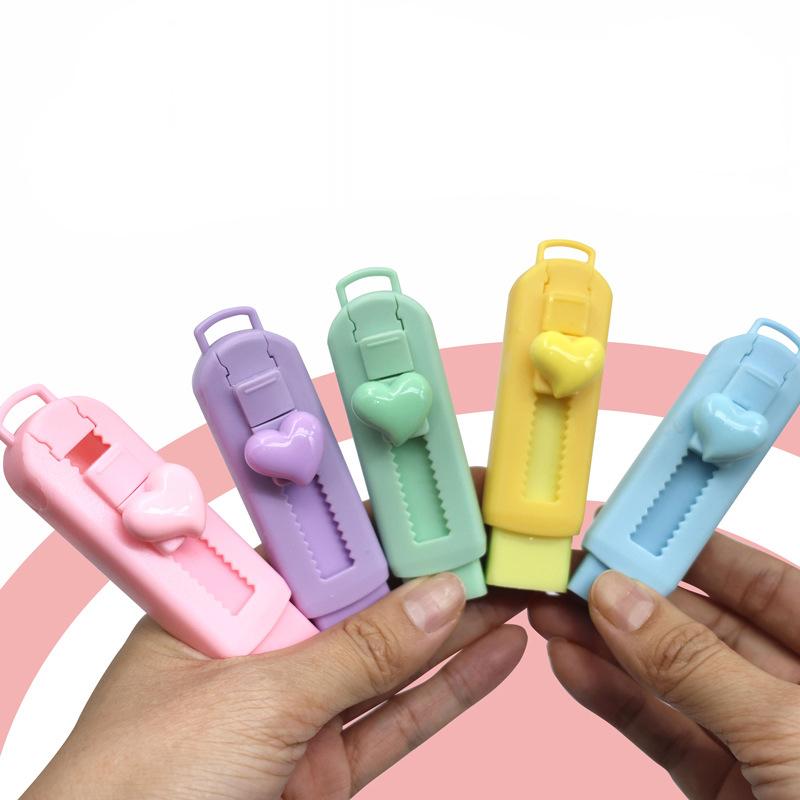 消しゴム スライド式 スティック型 カッター型 カラー 色付き かわいい