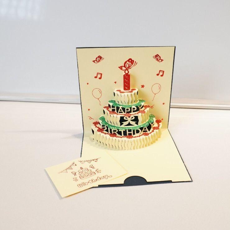 バースデーカード メッセージカードと封筒付き 光る 音楽 誕生日