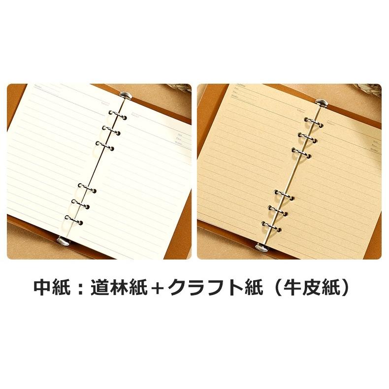 plusnao（プラスナオ） システム手帳 A7 ノート メモ帳 6穴 罫線