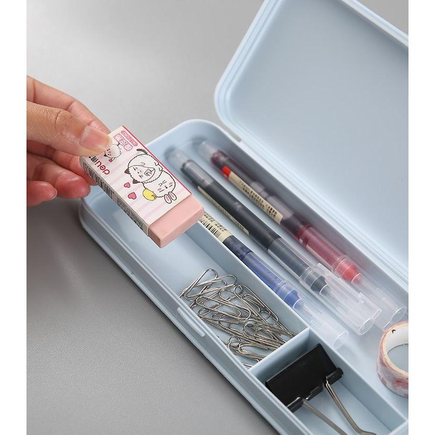 plusnao ペンケース 筆箱 筆入れ 箱型 小物入れ 文房具 筆記用具