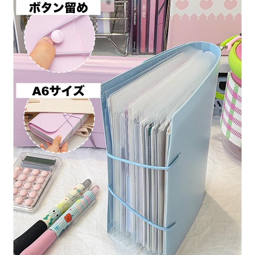 ファイルケース ドキュメントファイル 12ポケット A6 書類ケース 蛇腹