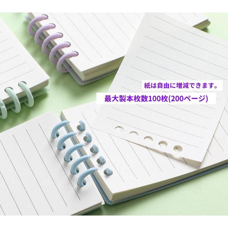 メモ帳 リングノート A7サイズ 2冊セット 80枚 縦開き リングメモ ミニ