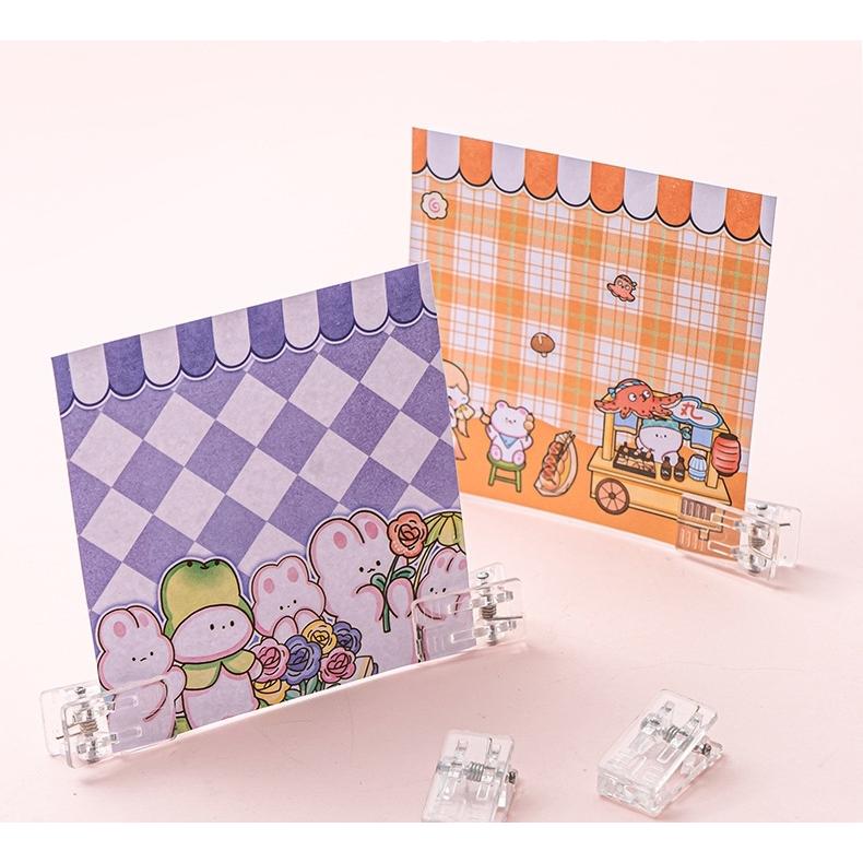 クリップ 10個セット 粘着テープ式 テープ無し ハンドメイド 文具 事務