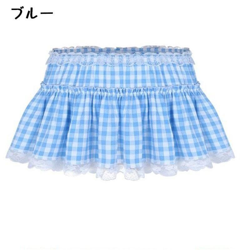 正規取扱店 ミニスカート コスチューム コスプレ 衣装 アイドル風 レディース ミニ丈 ギンガムチェック フリル レース ガーリー 可愛い セクシー イベント ウ Riosmauricio Com