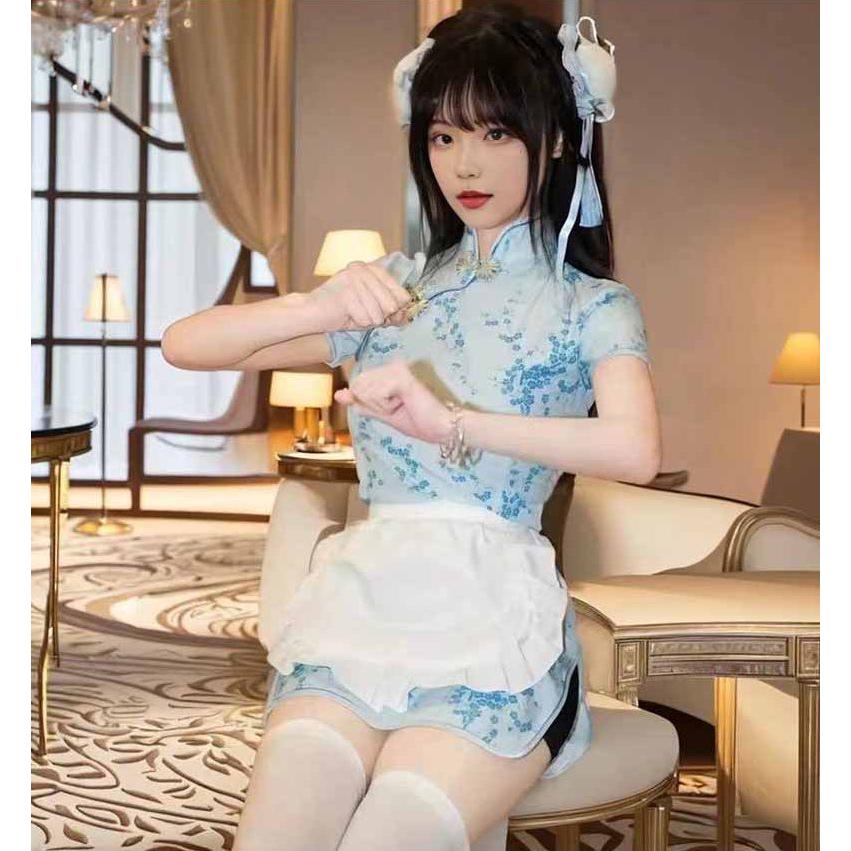コスプレ衣装 3点セット レディース チャイナ服 エプロン T