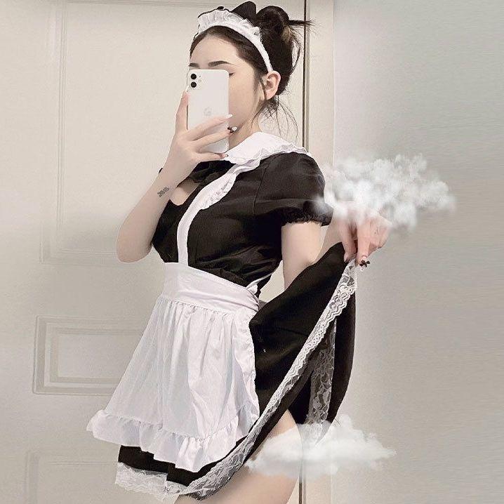 コスプレ衣装 メイド服 ワンピース エプロン カチューシャ Tバック