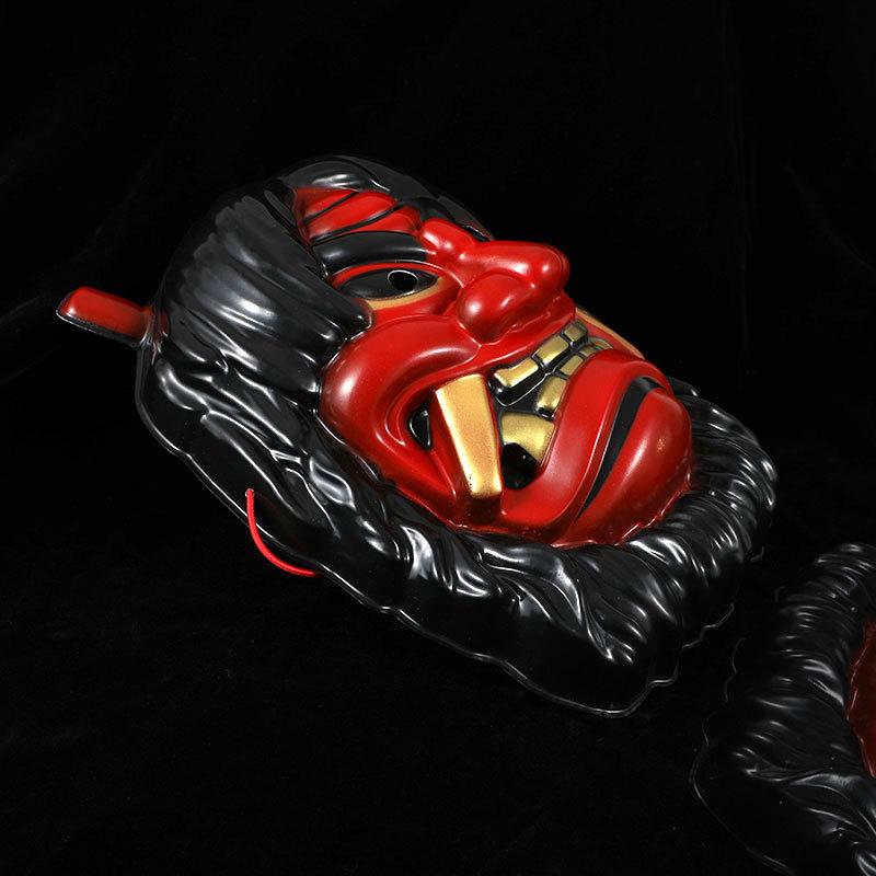 天狗お面 ヒゲつき　鬼面　般若 お面 仮面 般若 天狗 鬼 はんにゃ てんぐ なまはげ コスプレ