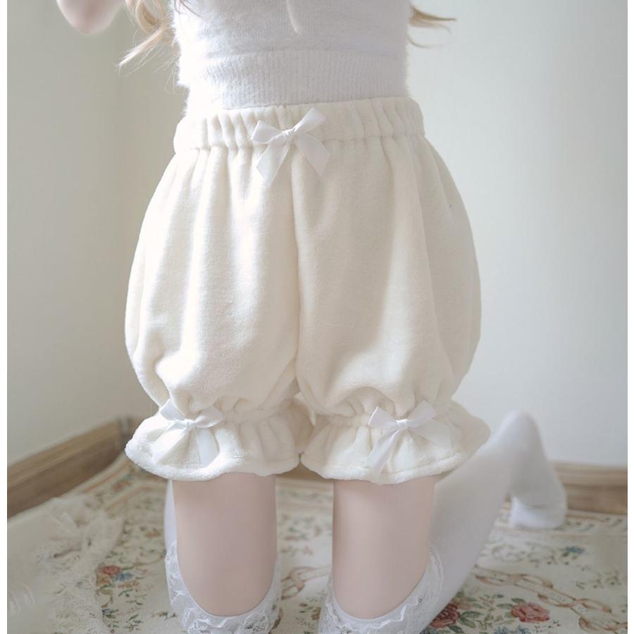 ドロワーズ かぼちゃパンツ ロリータ レディース 可愛い リボン フリル 
