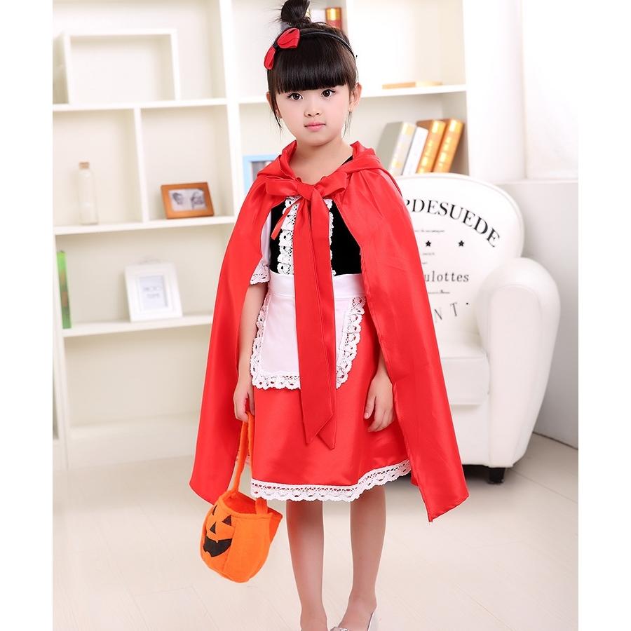 子供用 コスプレ衣装 キッズ ジュニア 子供服 女の子 魔女 赤 