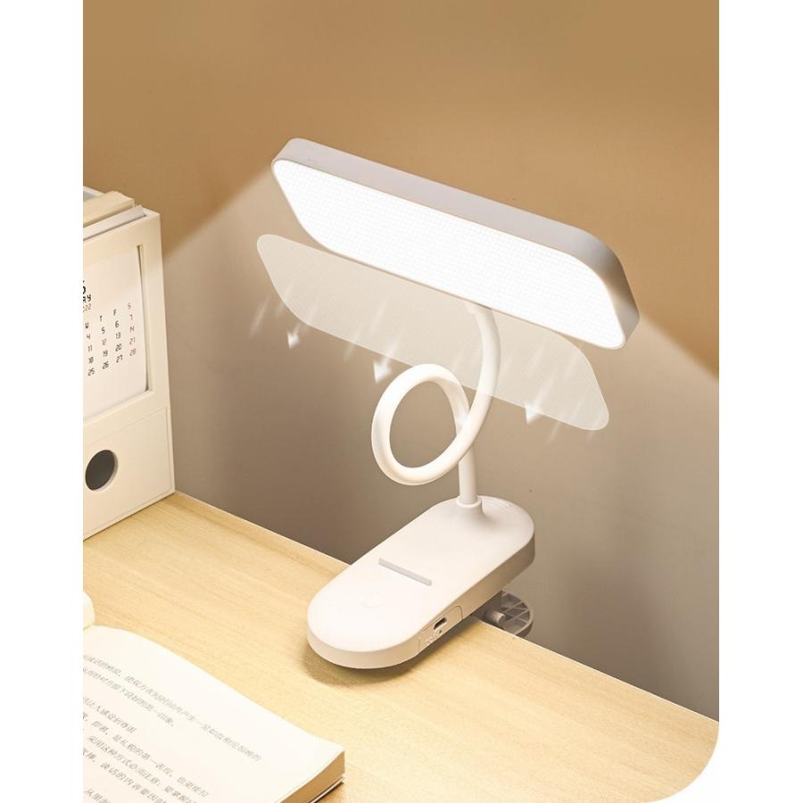 LEDデスクライト 電気スタンド クリップ式 スマホスタンド 3段階調節