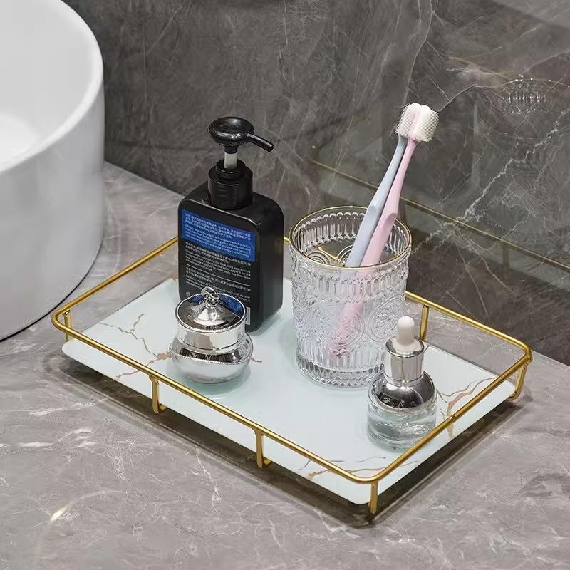 plusnao（プラスナオ） インテリアトレイ 小物トレイ 大理石風 長方形
