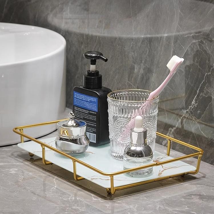 plusnao（プラスナオ） インテリアトレイ 小物トレイ 大理石風 長方形