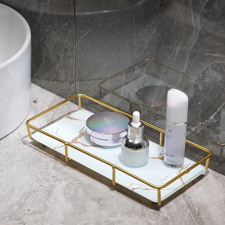 インテリアトレイ 小物トレイ 大理石風 長方形 四角形 卓上 収納 洗面
