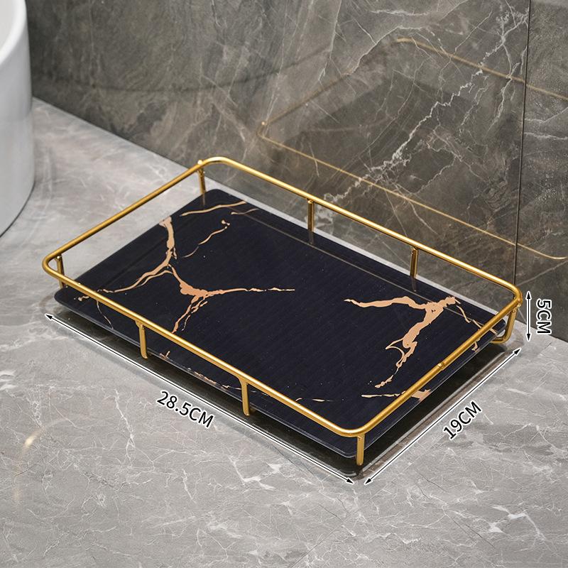 plusnao（プラスナオ） インテリアトレイ 小物トレイ 大理石風 長方形