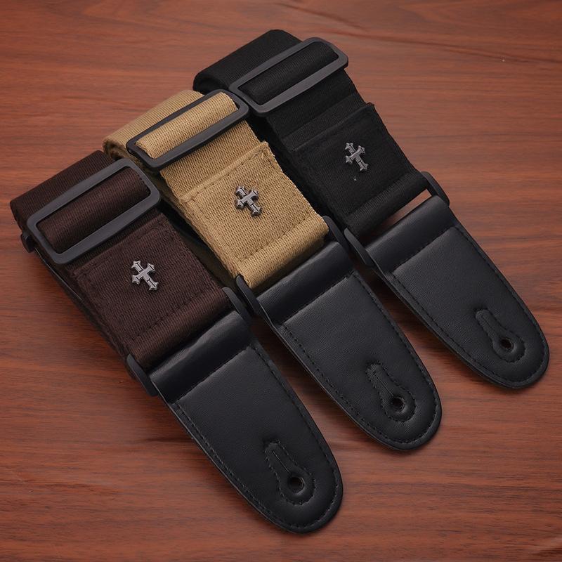 ギターストラップ 肩紐 十字架 クロス 肩掛け 調節可能 シンプル