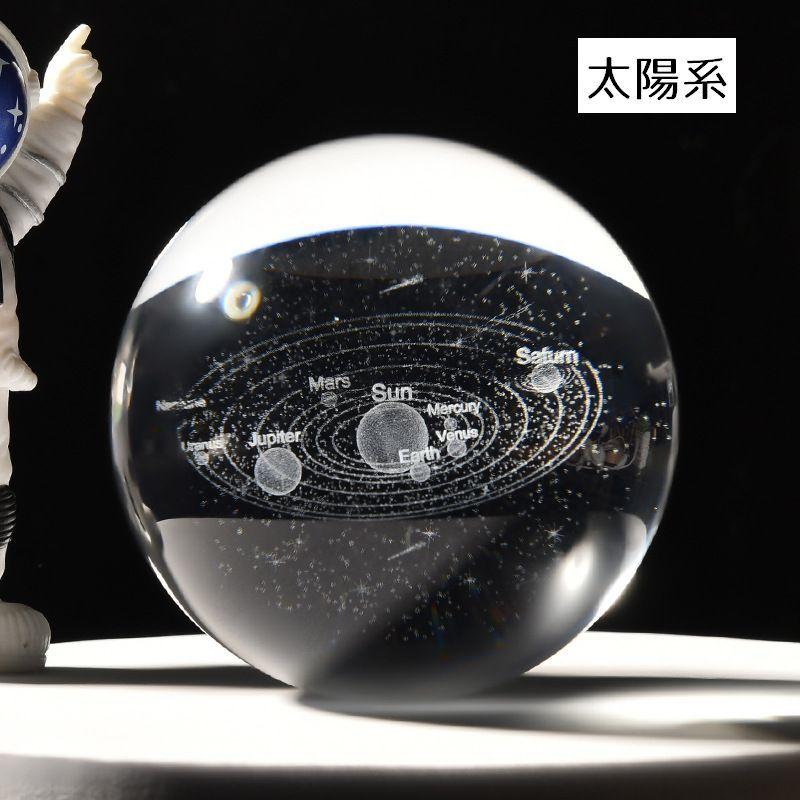 クリスタルガラスボール 3Dレーザー 刻印 球体 ボール型 置き物