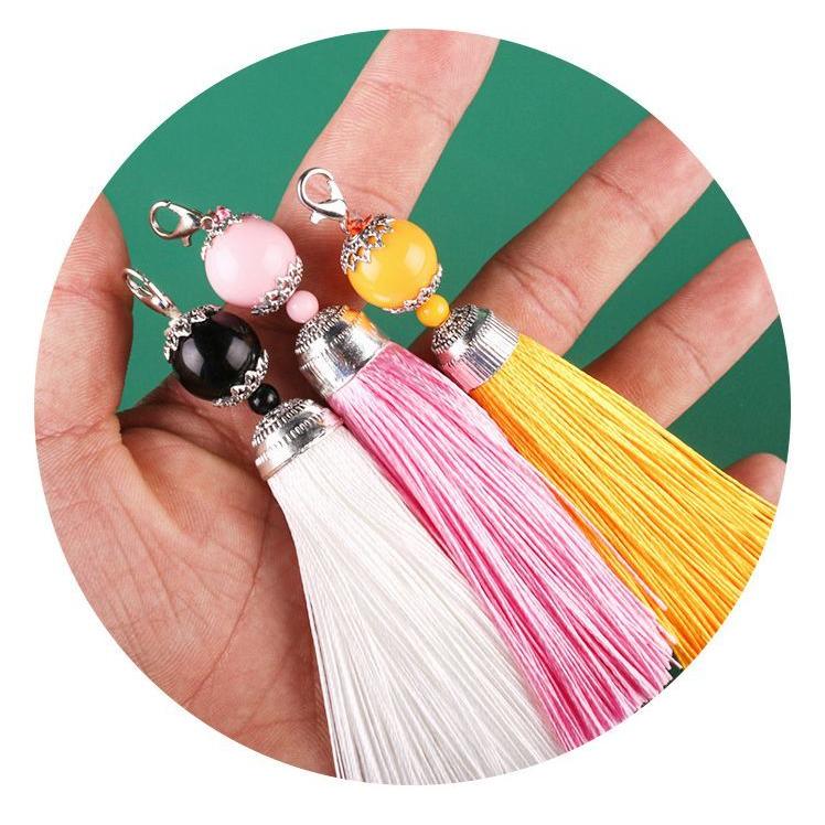 タッセル チャーム フリンジ カニカン付き アクセサリーパーツ DIY