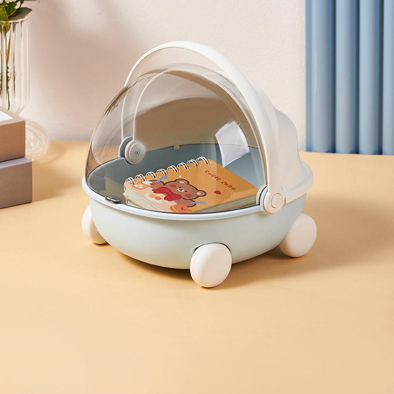 収納ケース 収納ボックス 小物入れ ベビーカー型 ドーム型 蓋付き 持ち