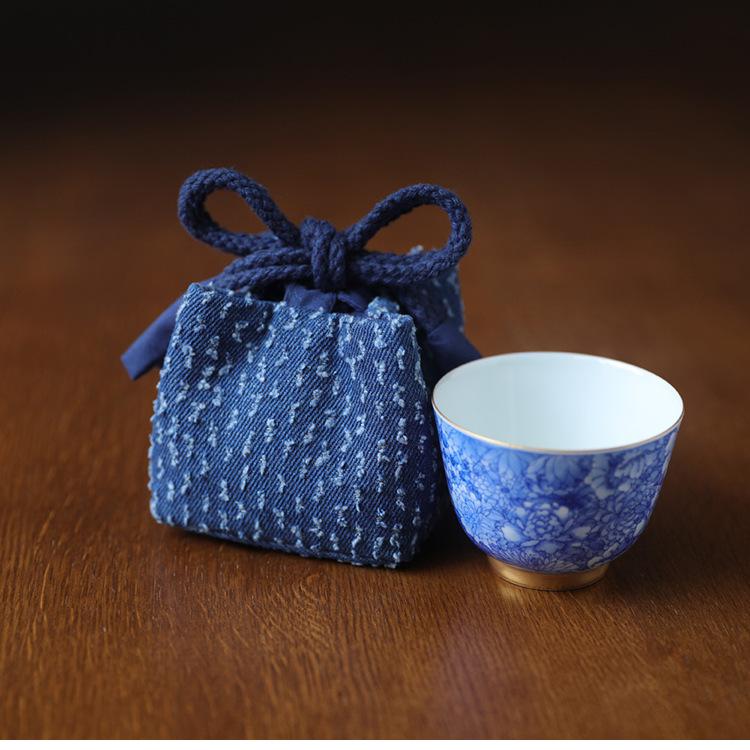 茶器バッグ 巾着袋 茶器収納 茶道具 和風 持ち運び 小物入れ コップ袋