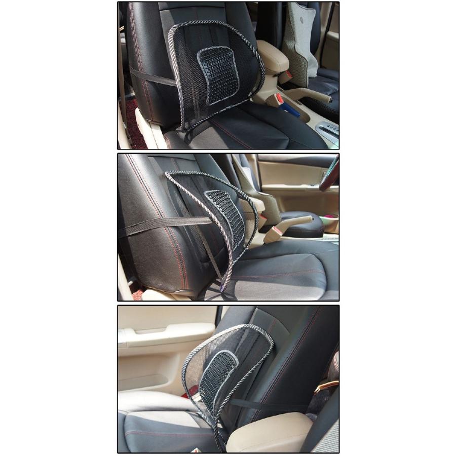 車用背もたれクッション シートクッション アーチ型 カーブ メッシュ