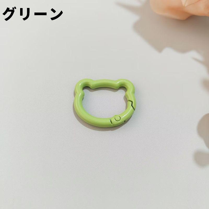 カラビナ キーホルダー クマ型 同色5個セット 熊 くま アクセサリー