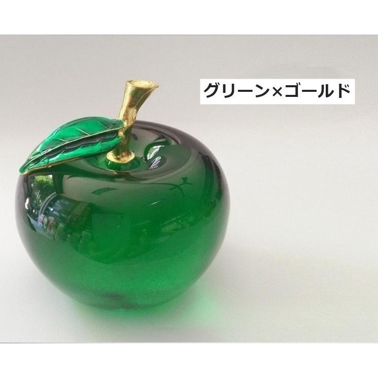 置き物 オブジェ 60mm リンゴ りんご 林檎 クリスタル風 インテリア
