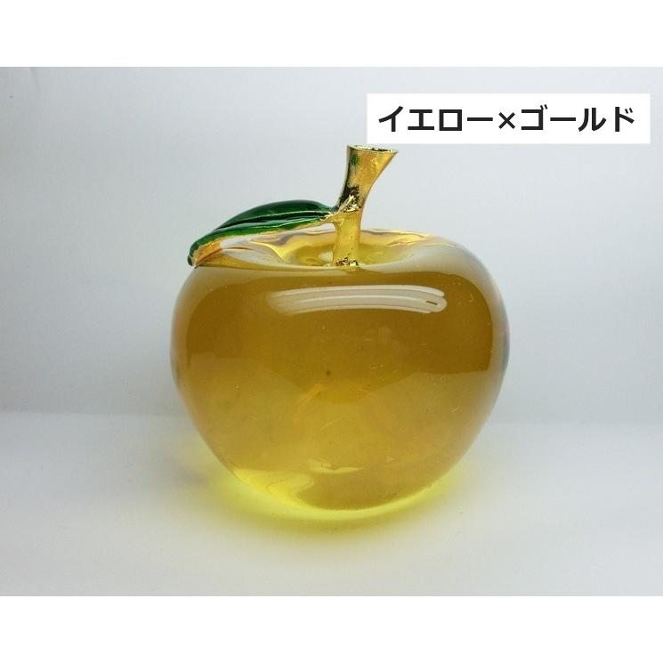 置き物 オブジェ 60mm リンゴ りんご 林檎 クリスタル風 インテリア