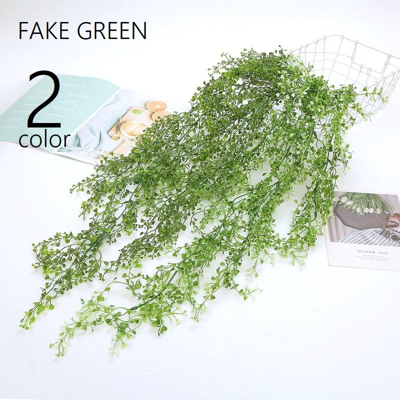 フェイクグリーン 人工観葉植物 造花 緑 つる 吊り下げ リーフ 葉っぱ 装飾 飾り インテリア小物 枯れない 長い ロング リビング 玄関 トイレ（Yahoo!・プラスナオYahoo!店）