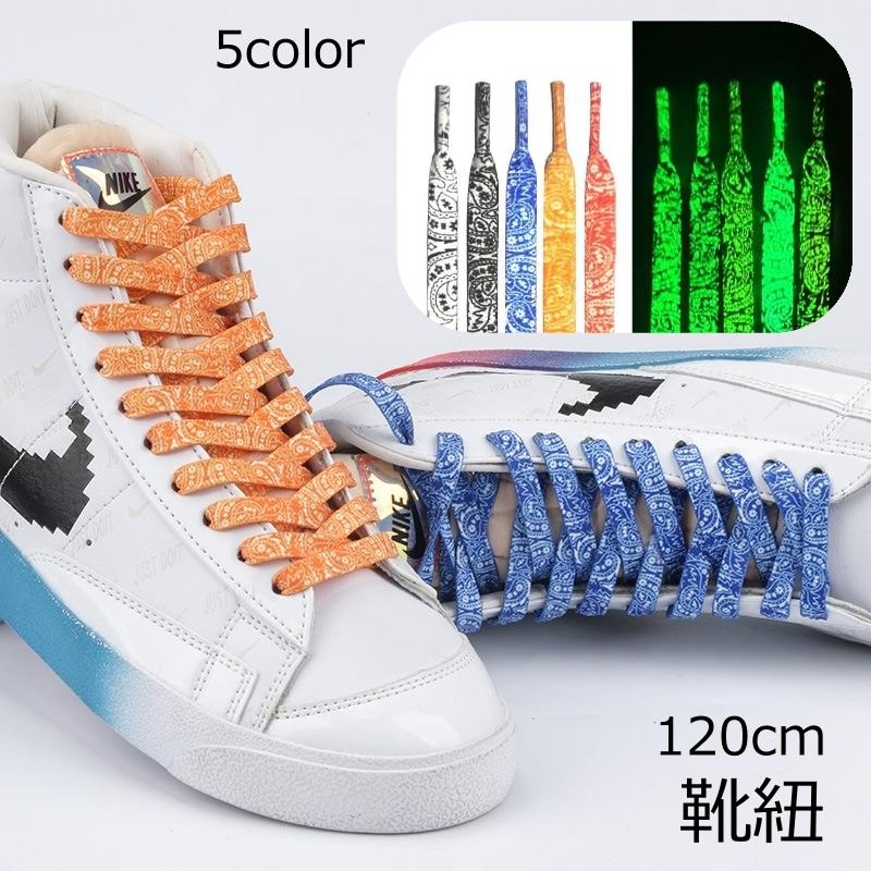 plusnao 靴紐 120cm 2本セット メンズ レディース 光る 蓄光 シュー