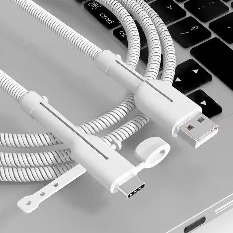 ケーブル保護カバー キャップ付き 2個セット typeC USB ケーブルカバー