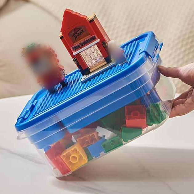 ブロック収納ケース おもちゃ収納 収納ボックス 2段 仕切り フタ付き