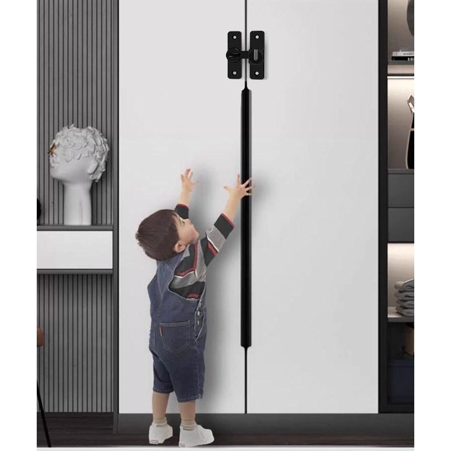 補助錠 ドアロック 2in1 直角 水平 90度 180度 スライド式 内カギ 部屋 