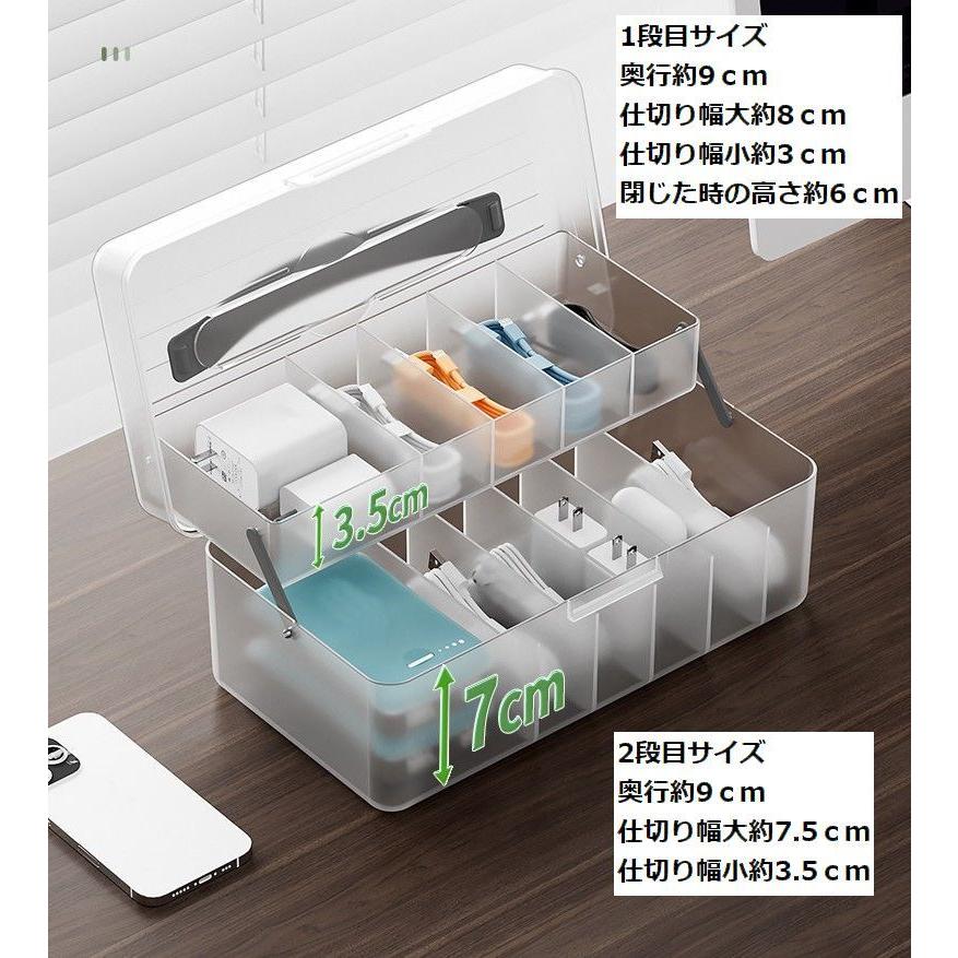 ケーブル収納ボックス 電源ケーブルケース クリアボックス ガジェット