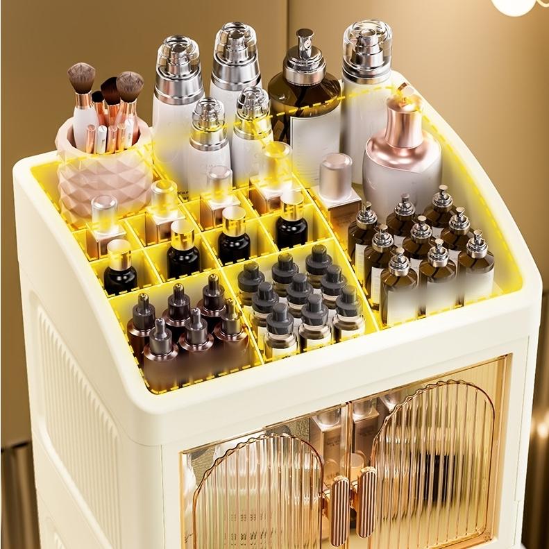メイクボックス 1段 2段 コスメボックス 化粧品収納 扉付き 両開き