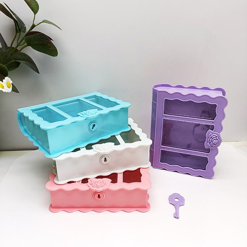 小物入れ 鍵付き 収納ボックス 整理用品 文房具 アクセサリー 扉風 縦