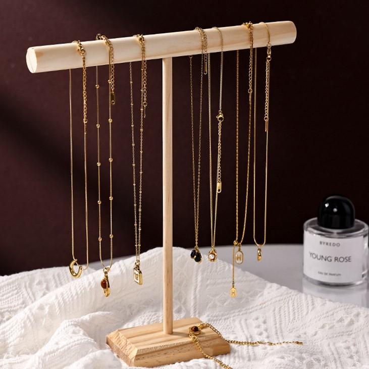 アクセサリースタンド アクセサリー掛け ディスプレイ T字 T型 木製