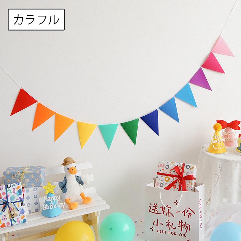 plusnao 三角ガーランド フラッグガーランド 三角旗 誕生日 パーティー